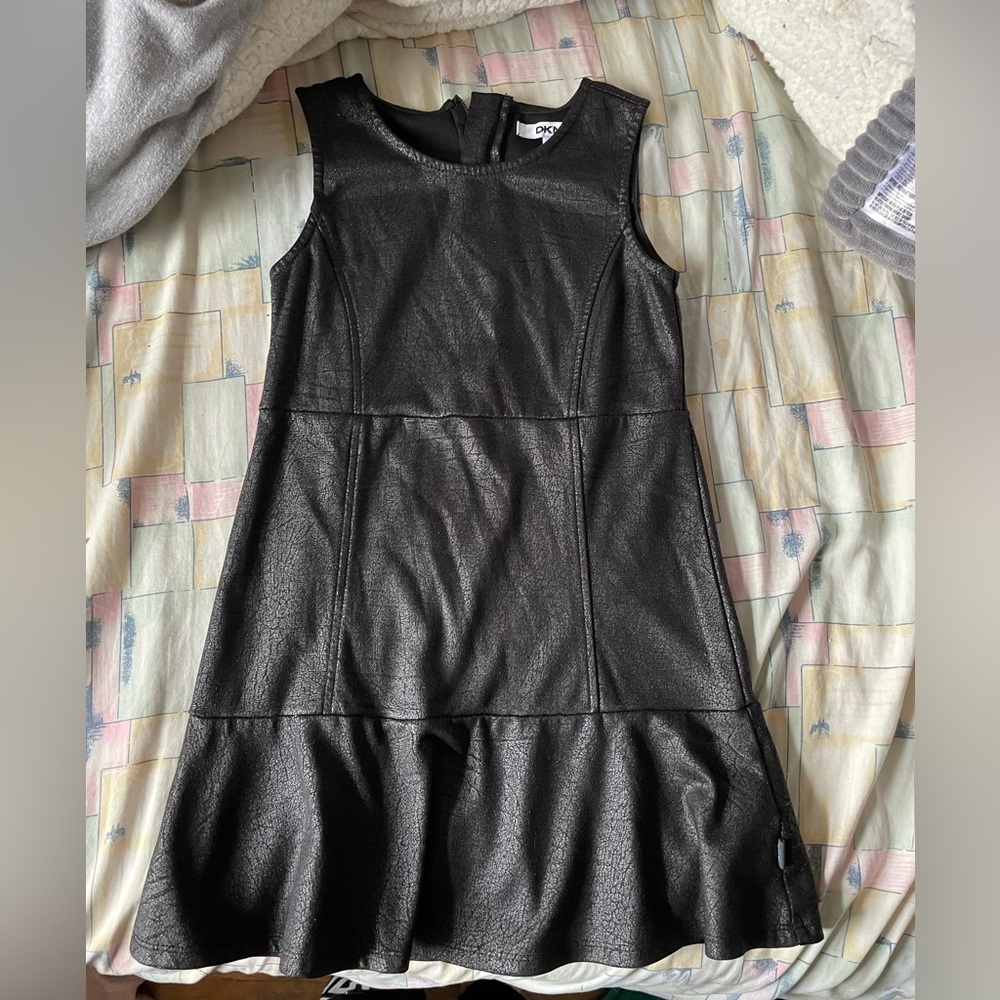 Girls leather dkny dress